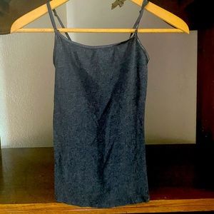 Soft coal gray carmisole with ribbon adjustable straps